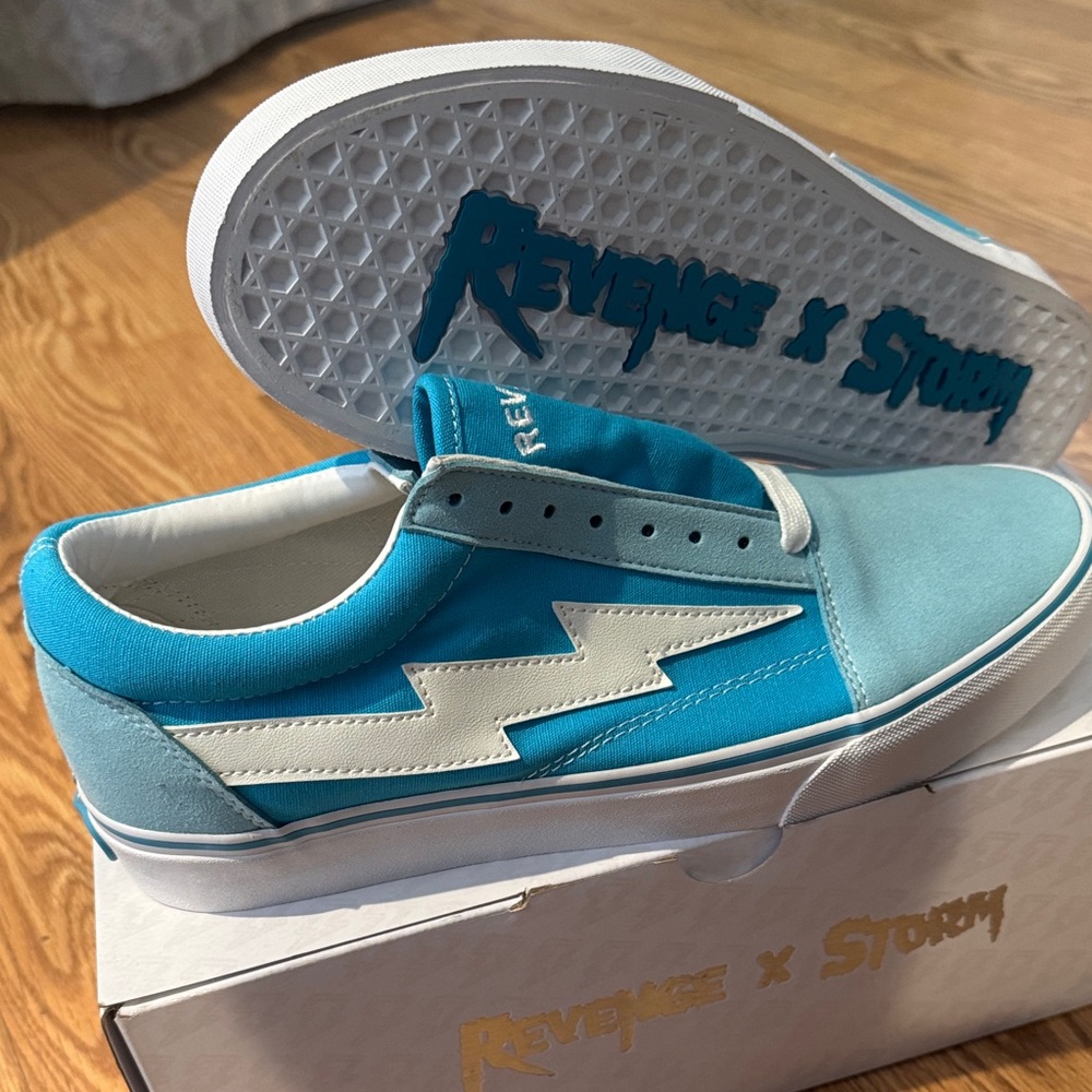 Revenge x Storm Bolt Blue Vans Low Top Size(9, 11, 12) Brand New